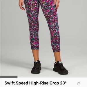 Lululemon NWT Swift Speed HR Crop Size 10